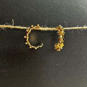 Floral Gold Hoop Earrings